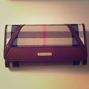 Burberry check continental full-size wallet